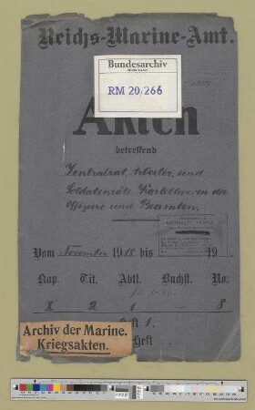 Zentralrat, Arbeits- und Soldatenräte, Kartellwesen der Offiziere und Beamten