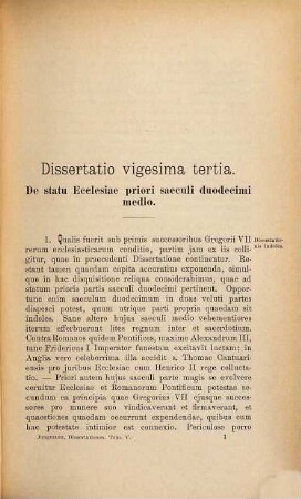 Dissertationes selectae in historiam ecclesiasticam, 5
