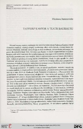 21: Tadeusz Kantor a teatr Bauhausu