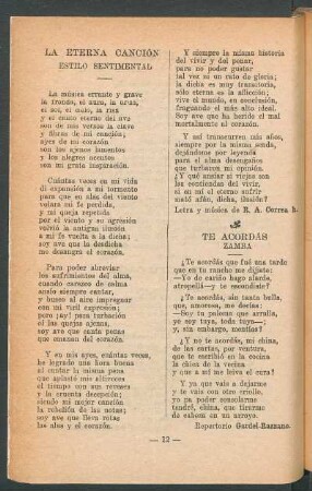 La eterna canción : Estilo sentimental