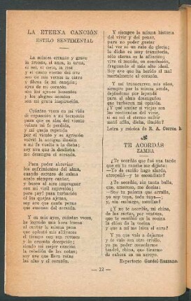 La eterna canción : Estilo sentimental
