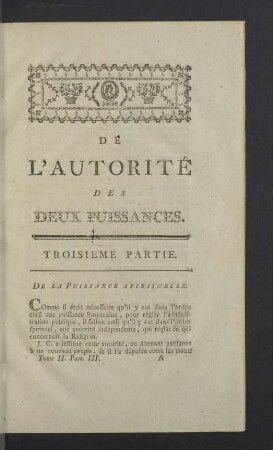 Troisieme Partie.