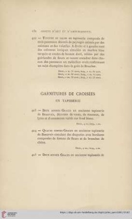 Garnitures de Croisées en Tapisserie (Nr. 423 - 425)