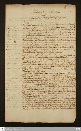 Brief von Heinrich XXIII. v. Reuß-Lobenstein an [Heinrich XV. v. Reuß-Lobenstein und Ernestine Eleonore v. Reuß-Lobenstein].