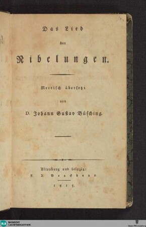 Das Lied der Nibelungen