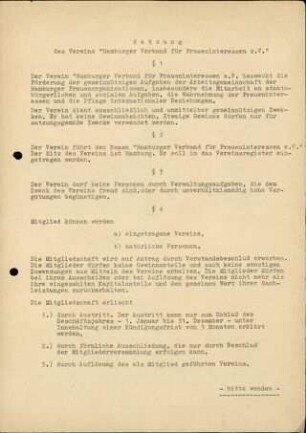 Satzung Hamburger Verband für Fraueninteressen e.V.
