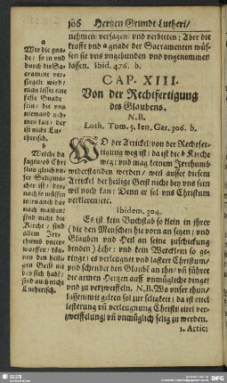 Cap. XIII. Von der Rechtfertigung des Glaubens