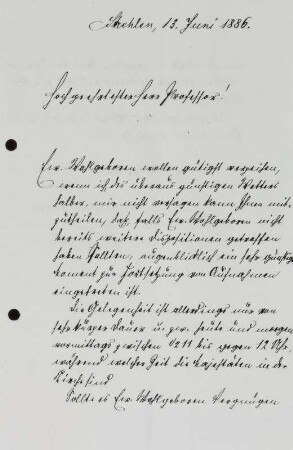 Brief von Kammerdiener Hohlfeld an E. A. Donadini, Blatt 1r