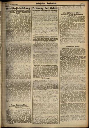 Zweite Ausgabe vom Montag, den 15. Januar 1934.