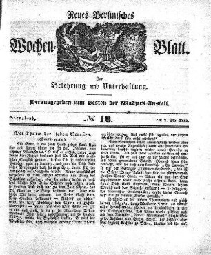 No. 18, Sonnabend, den 2.Mai 1835