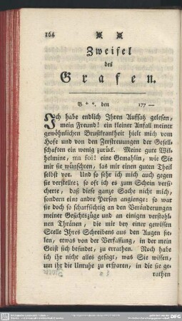 Zweifel des Grafen