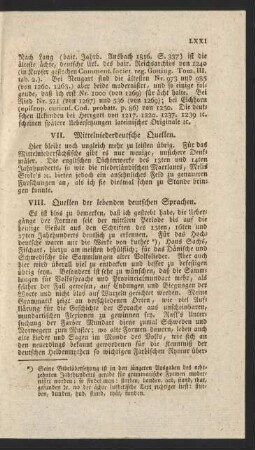 VIII. Quellen der lebenden deutschen Sprachen.