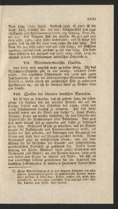 VIII. Quellen der lebenden deutschen Sprachen.