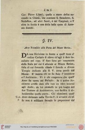 IV. Arco Trionfale alla Porta del Monte Berico