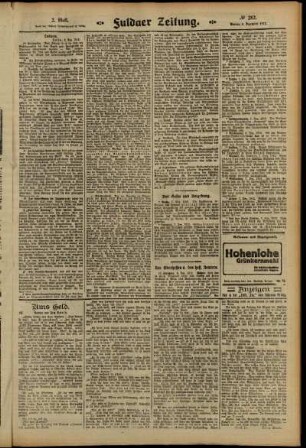 Zweite Ausgabe vom Montag, den 09. Dezember 1912.
