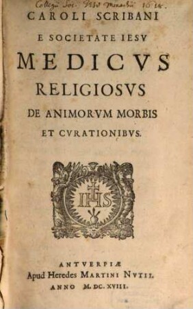 Medicus religiosus de animorum morbis