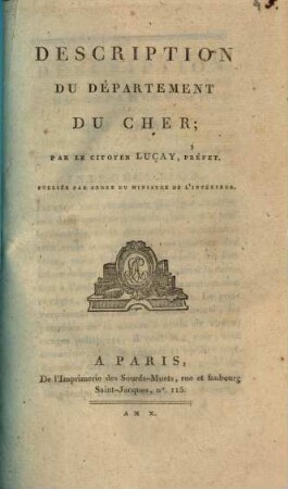 Description du Département du Cher
