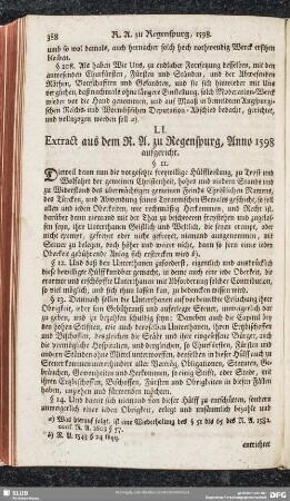 LI. Extract aus dem R. A. zu Regenspurg, Anno 1598 aufgericht