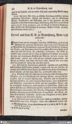 LI. Extract aus dem R. A. zu Regenspurg, Anno 1598 aufgericht