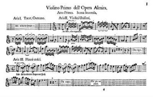 Violino Primo dell'Opera Almira.