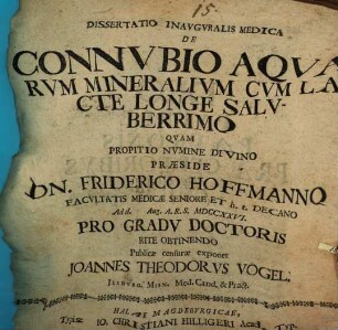 De connubio aquarum mineralium cum lacte longe saluberrimo : dissertatio