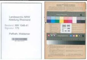 Entnazifizierung Waldemar Paffrath , geb. 02.06.1915 (Polizist)