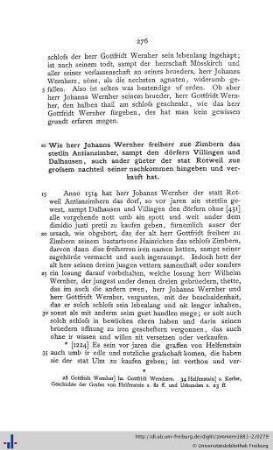 Wie herr Johanns Wernher freiherr zue Zimbern das stetlin Antianzimber, sampt den dörfern Villingen und Dalhausen ... verkauft hat.