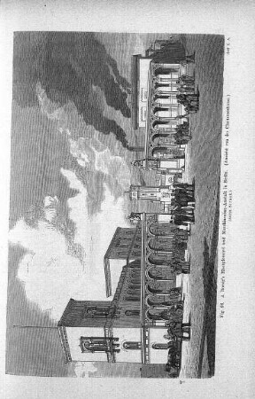 Fig. 88. A. Borsig's Eisengiesserei und Maschinenbau-Anstalt in Berlin (Ansicht von der Chausseestrasse.)
