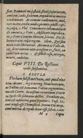 Caput VIII. De Rectione verbi substantivi.