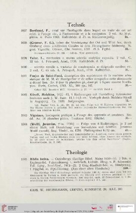 Theologie (Nr. 1045 – 1059)