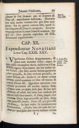 Cap. XII. Expenduntur Novatiani Loca Cap. XXIII. XXV.