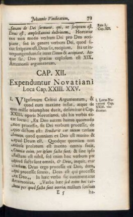 Cap. XII. Expenduntur Novatiani Loca Cap. XXIII. XXV.
