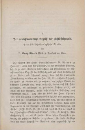 435-483 Der neutestamentliche Begriff der Schlüsselgewalt : eine biblisch-theologische Studie