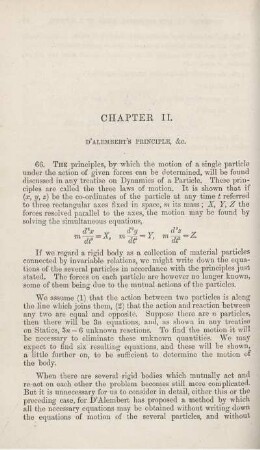 Chapter II. D'Alembert's Principle, &c.