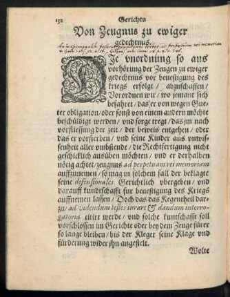 Von Zeugnus zu ewiger gedechtnus.