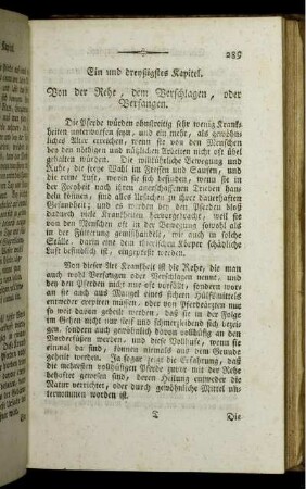 Ein und dreyzigstes Kapitel. Von der Rehe, dem Verschlagen, oder Verfangen.