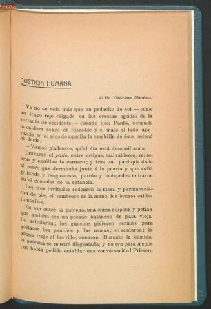 Justicia humana : Al doctor Victoriano Martínez.