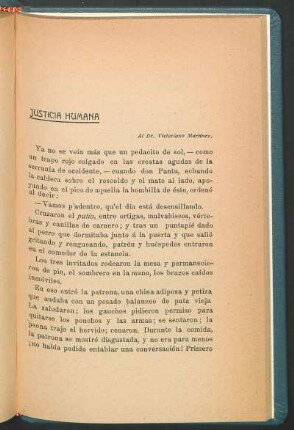Justicia humana : Al doctor Victoriano Martínez.