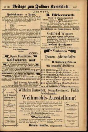 Zweite Ausgabe vom Donnerstag, den 14. November 1895.