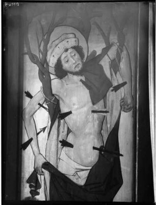 Tiefenbronn Katholische Kirche Sankt Maria Magdalena Hochaltar (1469) von Hans Schüchlin Schrein - Malerei Heiliger Sebastian