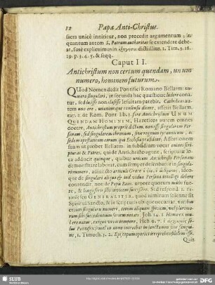Caput II. Antichristum non certum quendam, un um numero, hominem futurem