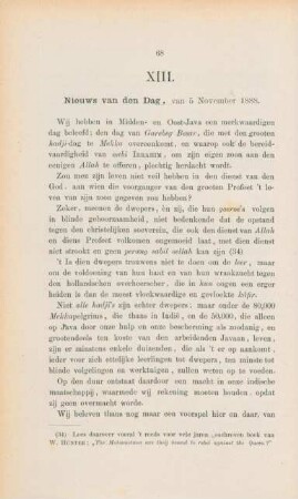 XIII. Nieuws van den dag, van 5 November 1888