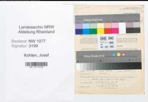 Entnazifizierung Josef Kohlen , geb. 27.07.1910 (Polizist)