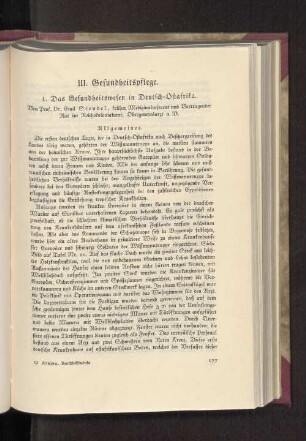 III. Gesundheitspflege.