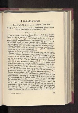 III. Gesundheitspflege.