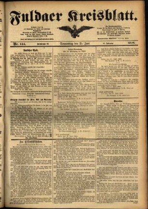 Ausgabe vom Donnerstag, den 25. Juni 1908.