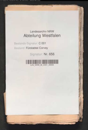 Korrespondenzen Arnolds von Valdois, Abt von Iburg und Corvey über die Klöster Iburg, Wiedenbrück, Gertrudenberg, Oesede, Herzebrock u. a.
