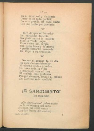 ¡A Sarmiento! : (En memoria)