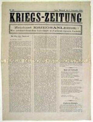 Nachrichtenblatt für die deutschen Truppen im besetzten Frankreich "Kriegs-Zeitung"