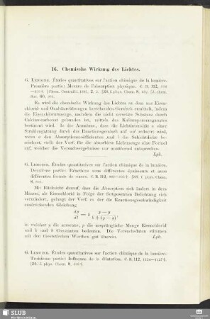 16. Chemische Wirkung des Lichtes